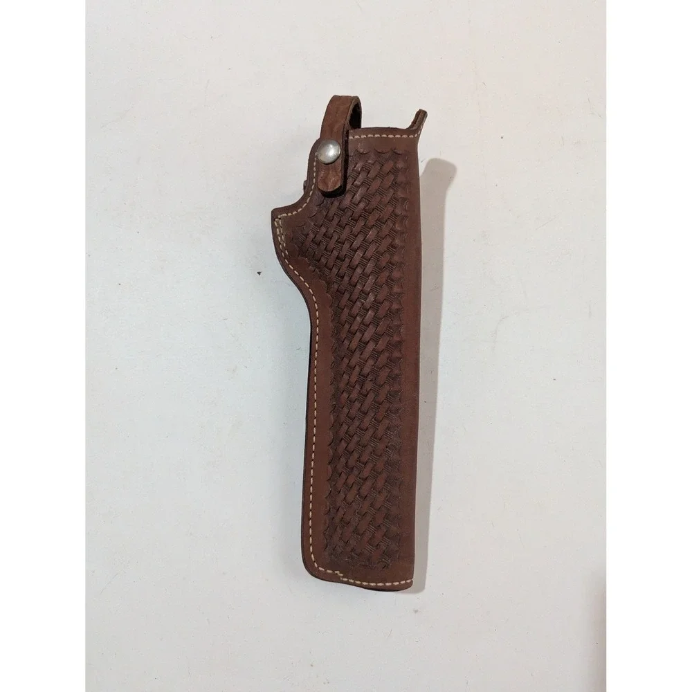 Vintage Smith & Wesson Leather Basketweave Holster 22 23W Brown Right Hand